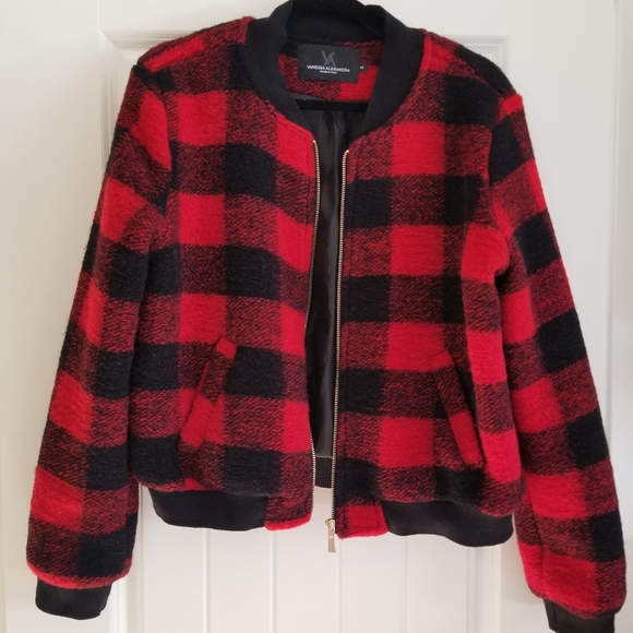 Vanessa Alexandria Plaid Wool Bomber - Picture 1 of 6